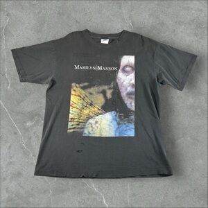 Vintage Marilyn Manson Shirt Mens XL Black Winterland Antichrist Superstar 1997